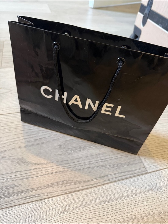CHANEL Handbags - CHANEL Black and White Glossy Shopping Bag